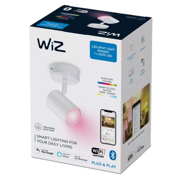 Foco ajustable Imageo blanco 22W 2200K - 6500K+ RGB Wifi, Control mediante aplicación o voz