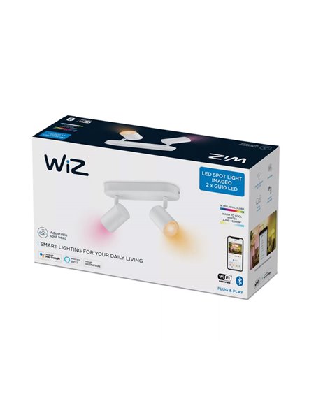 Focos ajustables Imageo 2 Luces blanco 32W 2200K - 6500K +RGB Wifi, Control mediante aplicación o voz