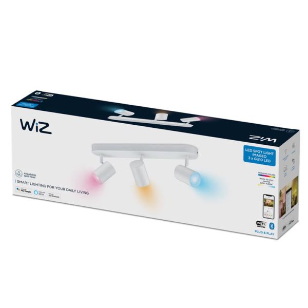 Refletores ajustáveis Imageo 3 luzes brancas 2200K - 6500K + RGB Wifi, controle via aplicativo ou voz