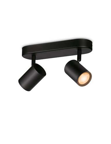 Focos ajustables Imageo 2 Luces negro 32W 2200K - 6500K +RGB Wifi, Control mediante aplicación o voz