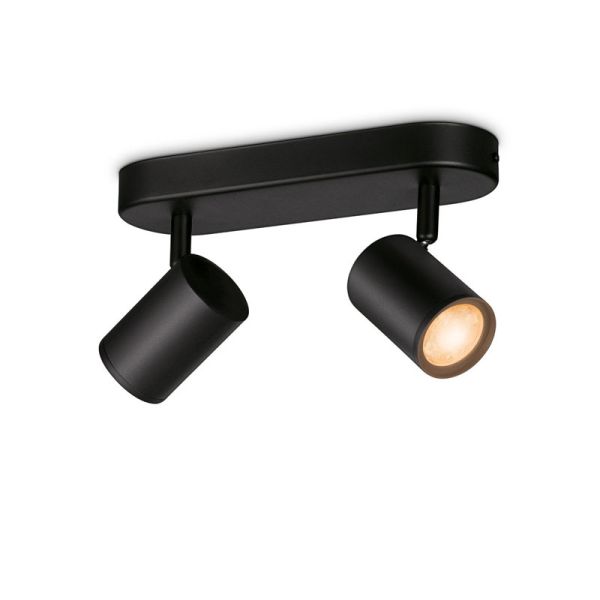 Focos ajustables Imageo 2 Luces negro 32W 2200K - 6500K +RGB Wifi, Control mediante aplicación o voz