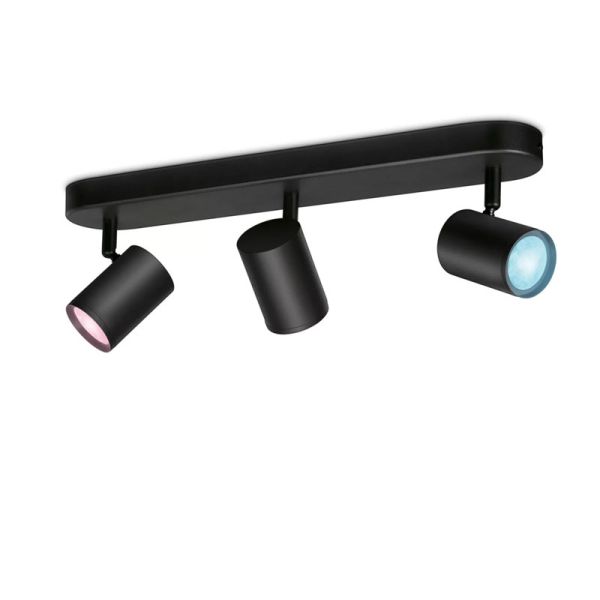Focos ajustable Imageo 3 Luces negro 2200K - 6500K + RGB  Wifi, Control mediante aplicación o voz