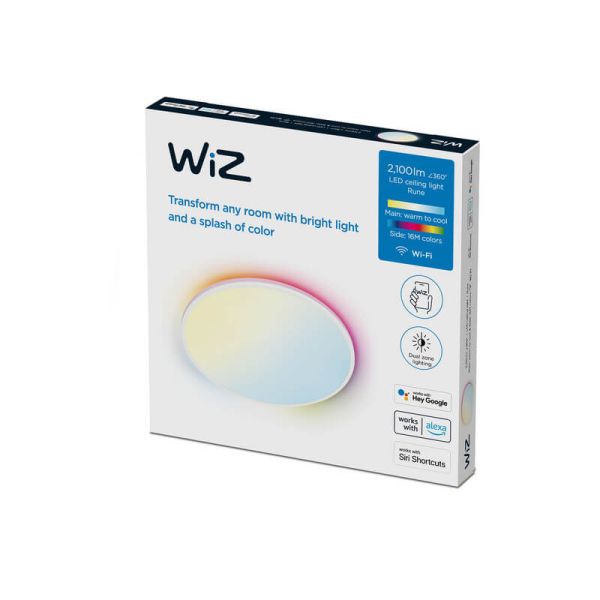 Plafón de techo inteligente Rune 21 W blanco/negro WiZ