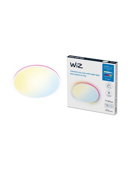Luz de teto inteligente Rune 21 W branca/preta WiZ