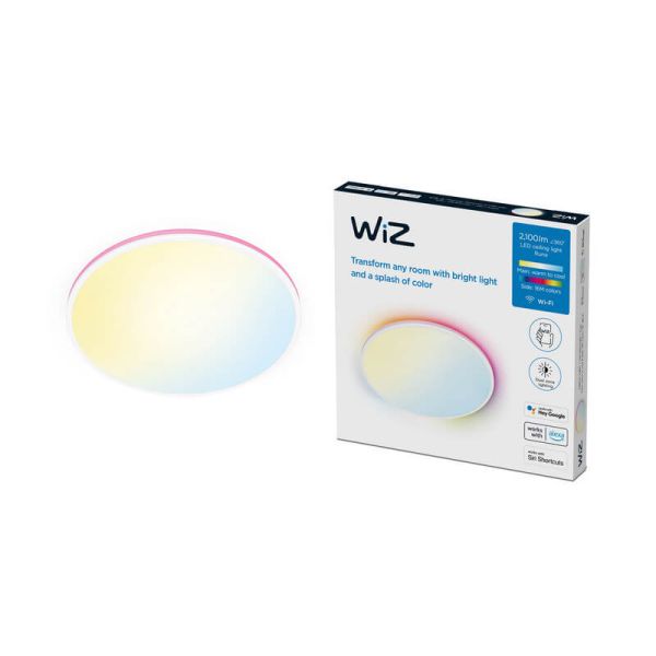 Plafón de techo inteligente Rune 21 W blanco/negro WiZ