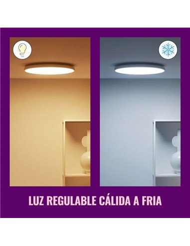 Luz de teto inteligente Rune 21 W branca/preta WiZ