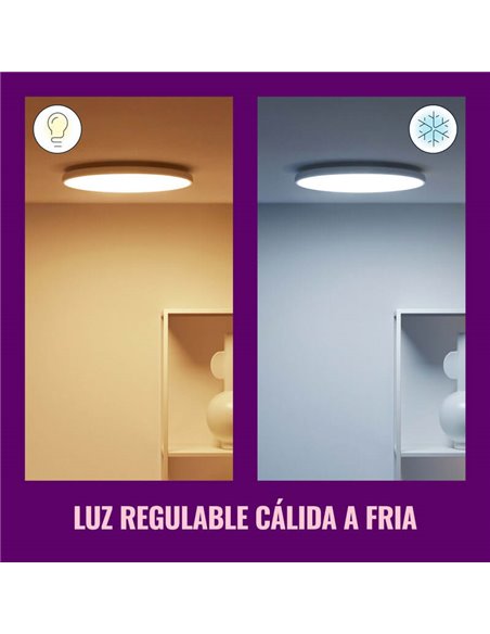 Luz de teto inteligente Rune 21 W branca/preta WiZ