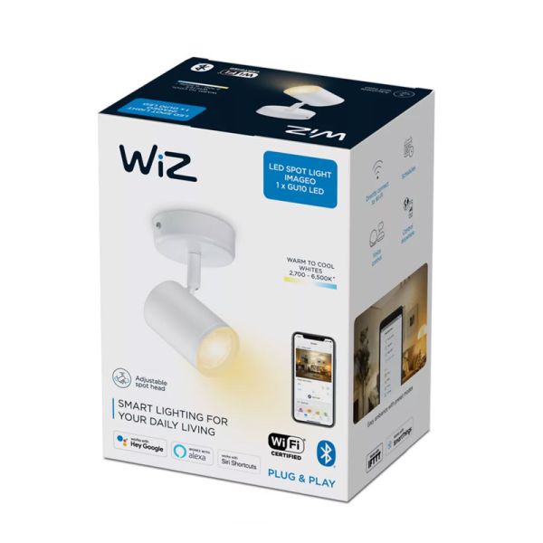 Foco ajustable Imageo blanco 21W 2700K - 6500K Wifi, Control mediante aplicación o voz