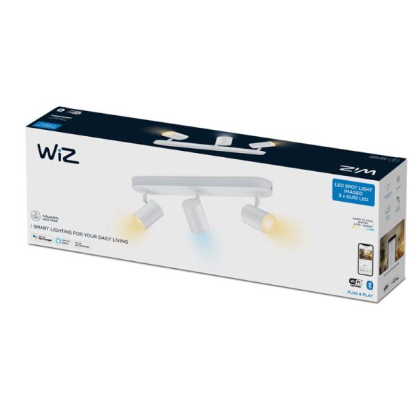 Spots ajustáveis Imageo 3 Luzes Brancas 2700K - 6500K Wifi, Controle via aplicativo ou voz