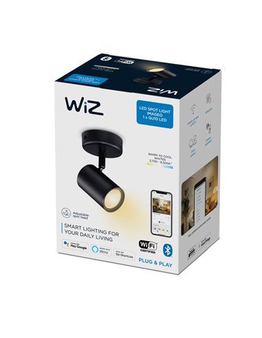 Refletor ajustável Imageo preto 21W 2700K - 6500K Wifi, Controle via aplicativo ou voz