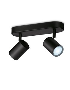 Focos ajustables Imageo 2 Luces negro 5W 2700K - 6500K Wifi, Control mediante aplicación o voz