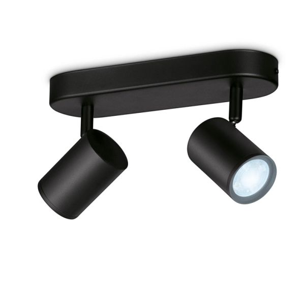 Focos ajustables Imageo 2 Luces negro 5W 2700K - 6500K Wifi, Control mediante aplicación o voz