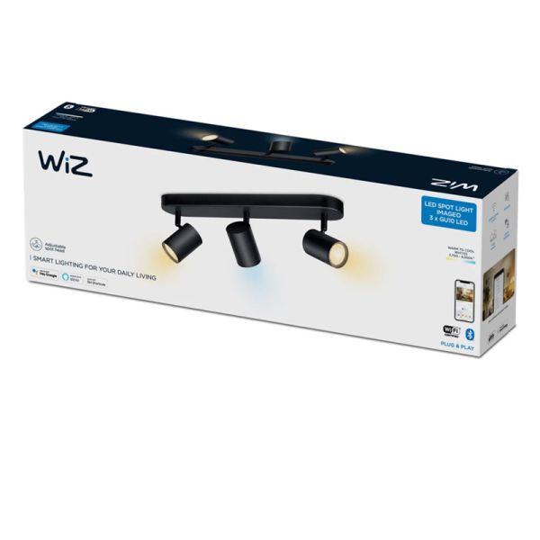Focos ajustable Imageo 3 Luces negro 2700K - 6500K Wifi, Control mediante aplicación o voz