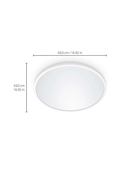 Plafón de techo inteligente LED SuperSlim 22W  2700K - 6500K blanco o negro