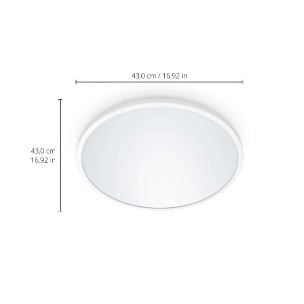 Plafonnier LED intelligent SuperSlim 22W 2700K - 6500K blanc ou noir