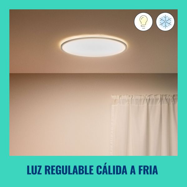 Plafón de techo inteligente LED SuperSlim 22W  2700K - 6500K blanco o negro