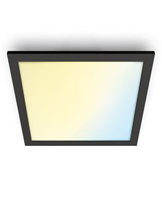 Painel de teto inteligente LED 12W quadrado 2700K - 6500K preto