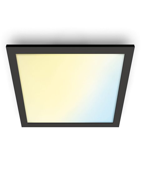 Painel de teto inteligente LED 12W quadrado 2700K - 6500K preto