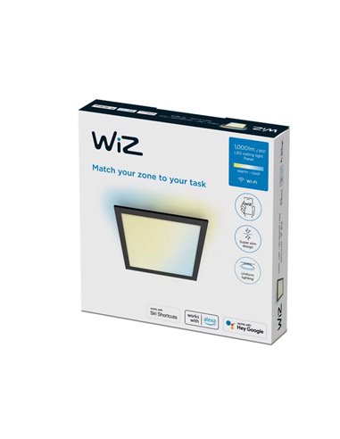 Painel de teto inteligente LED 12W quadrado 2700K - 6500K preto