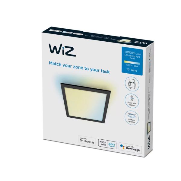 Panel de techo inteligente LED 12W cuadrado 2700K - 6500K negro 