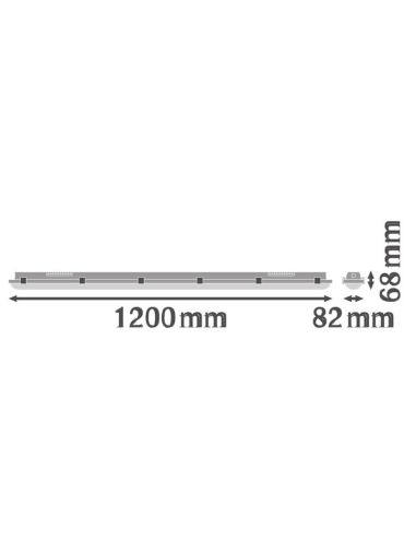 Medidas Pantalla Estanca LED 32W Reemplazo 2X36W 4.400Lm Gama Performance LedVance | LeonLeds