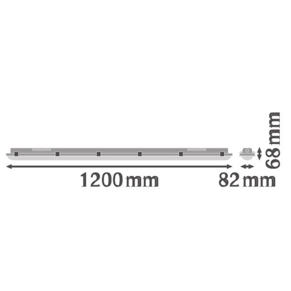 Medições Tela LED à prova d'água 32W Substituição 2X36W 4.400Lm Faixa de desempenho LedVance | LeonLeds