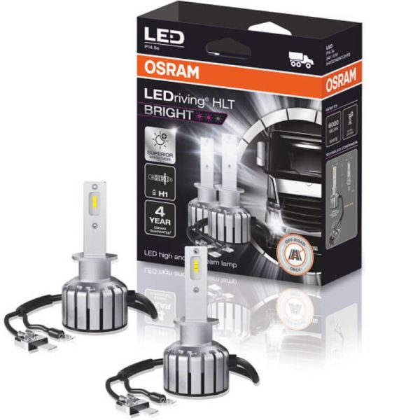 Bombilla LED H1 24V para camión LedDriving HLT Bright Pack 2 Unidades + 300€ mas de luz 64155DWBRT-2HFB Osram