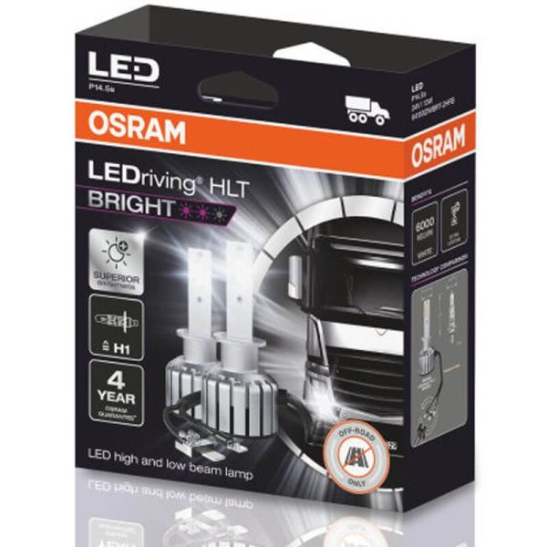 Bombilla LED H1 24V para camión LedDriving HLT Bright Pack 2 Unidades + 300€ mas de luz 64155DWBRT-2HFB