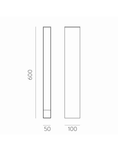 Baliza LED para exterior ADHARA antracita Texturado, 6W 3000K 830lm IP65 medidas