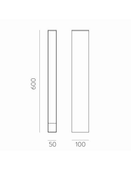 Baliza LED para exterior ADHARA antracita Texturado, 6W 3000K 830lm IP65 medidas