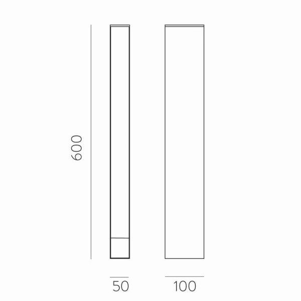 Baliza LED para exterior ADHARA antracita Texturado, 6W 3000K 830lm IP65 medidas
