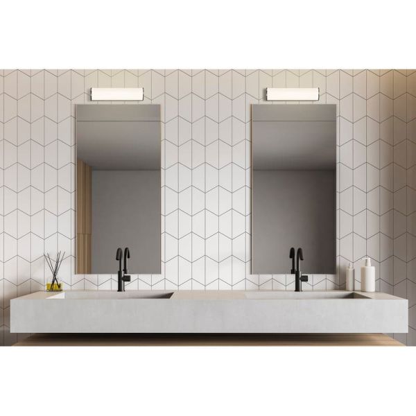 Aplique LED de pared ALDO 35cm/53cm/83cm Opal/Cromo, 11W/18W/32W 775lm, IP44, 3000K-4000K Slide Switch