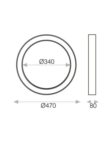 Plafón de Techo LED ALISO 40W 3345lm, 2700K-3000K Slide Switch blanco/negro texturado con/sin Casambi