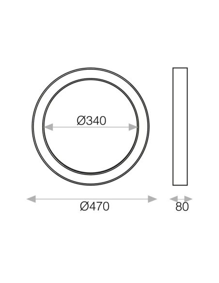 Plafonnier LED ALISO 40W 3345lm, interrupteur à glissière 2700K-3000K texturé blanc/noir avec/sans Casambi