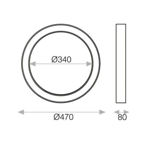 Plafonnier LED ALISO 40W 3345lm, interrupteur à glissière 2700K-3000K texturé blanc/noir avec/sans Casambi