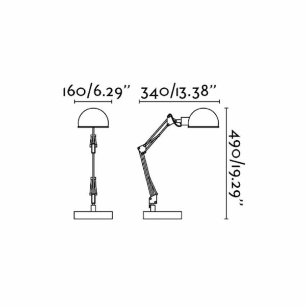 Lampe de table de bureau série Flexo BaoBab Study blanche 51909 Faro | LeonLeds.com