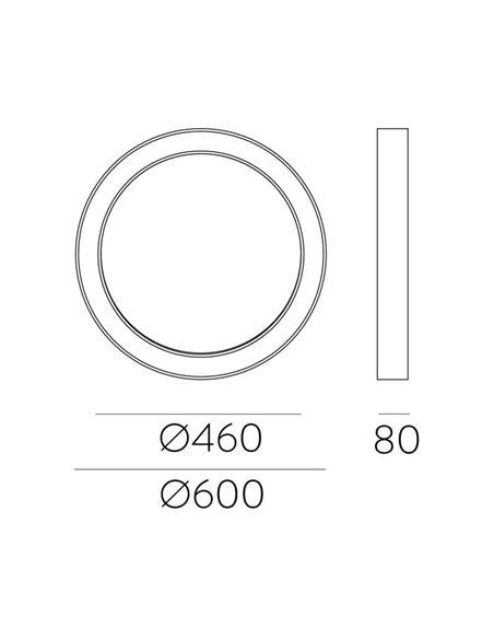 Plafonnier LED ALISO 55W 4600lm, interrupteur à glissière 2700K-3000K texturé blanc/noir avec/sans Casambi