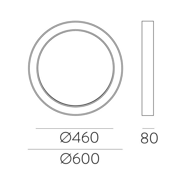 Plafón de Techo LED ALISO 55W 4600lm, 2700K-3000K Slide Switch blanco/negro texturado con/sin Casambi