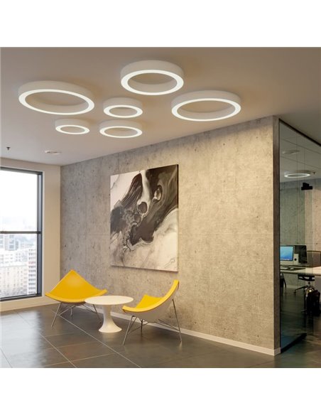 Plafonnier LED ALISO 75W 5800lm, interrupteur à glissière 2700K-3000K texturé blanc/noir avec/sans Casambi