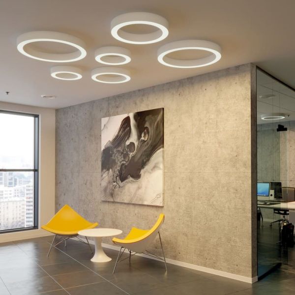 Plafonnier LED ALISO 75W 5800lm, interrupteur à glissière 2700K-3000K texturé blanc/noir avec/sans Casambi