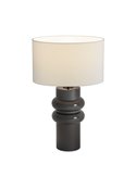 ALMERÍA Lampe de Table Noir Brillant, E27 15W, Interrupteur à Câble
