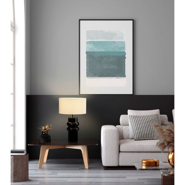 ALMERÍA Lampe de Table Noir Brillant, E27 15W, Interrupteur à Câble