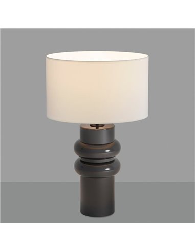 ALMERÍA Lampe de Table Noir Brillant, E27 15W, Interrupteur à Câble