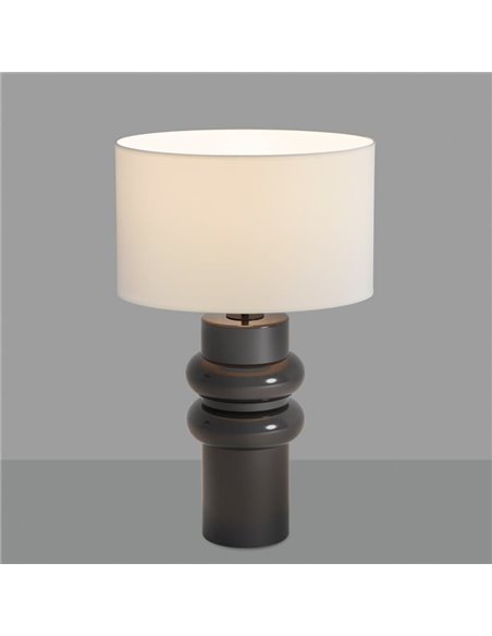 ALMERÍA Lampe de Table Noir Brillant, E27 15W, Interrupteur à Câble