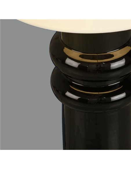 Lámpara de Sobremesa ALMERÍA Negro Brillo, E27 15W, Interruptor de cable