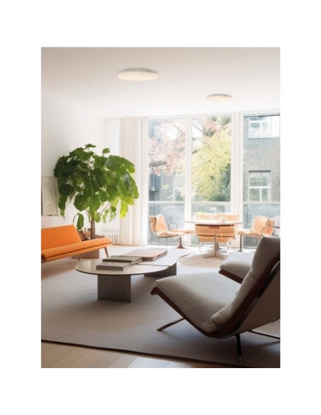 Plafón de Techo LED ANGUS 34W/55W 3290lm, 2700K-3000K Slide Switch blanco texturado/Opal