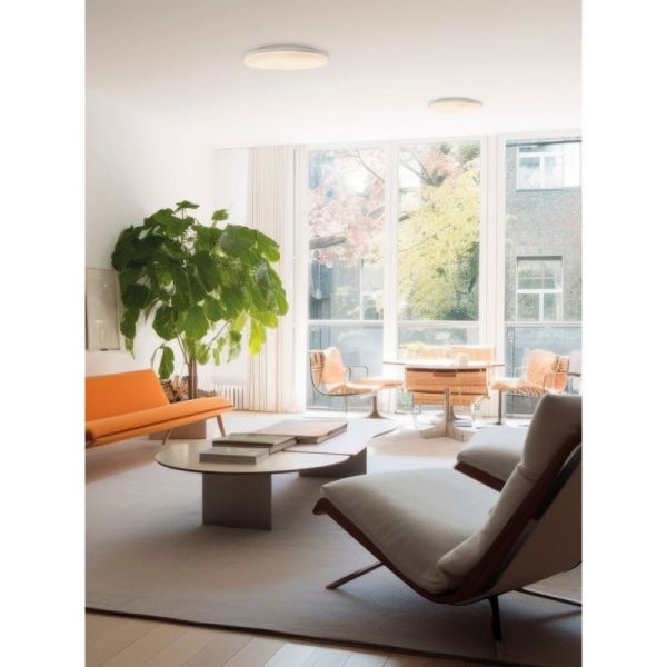 Plafonnier LED ANGUS 34W/55W 3290lm, interrupteur à glissière 2700K-3000K blanc texturé/opale