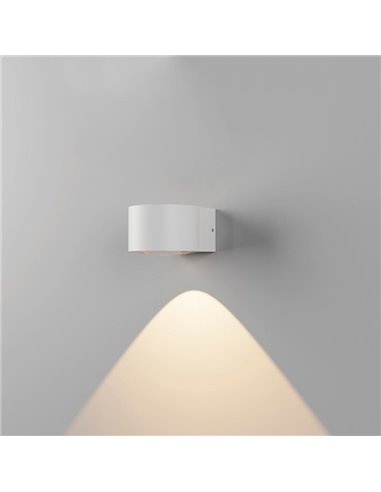 Aplique de pared exterior LED ANIA, 1 o 2 Luces 6W 3000K 540lm/1080lm IP65, blanco texturado