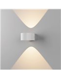 Aplique de pared exterior LED ANIA, 1 o 2 Luces 6W 3000K 540lm/1080lm IP65, blanco texturado