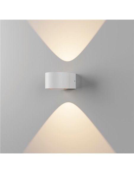 Aplique de pared exterior LED ANIA, 1 o 2 Luces 6W 3000K 540lm/1080lm IP65, blanco texturado
